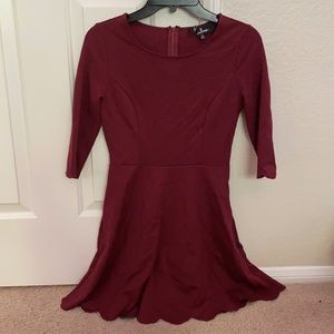 Small-Lulus wine/red skater dress